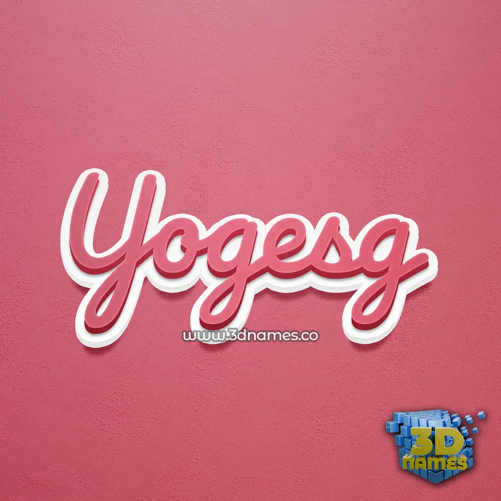 yogesg in Red Scribble style - 3D name wallpaper