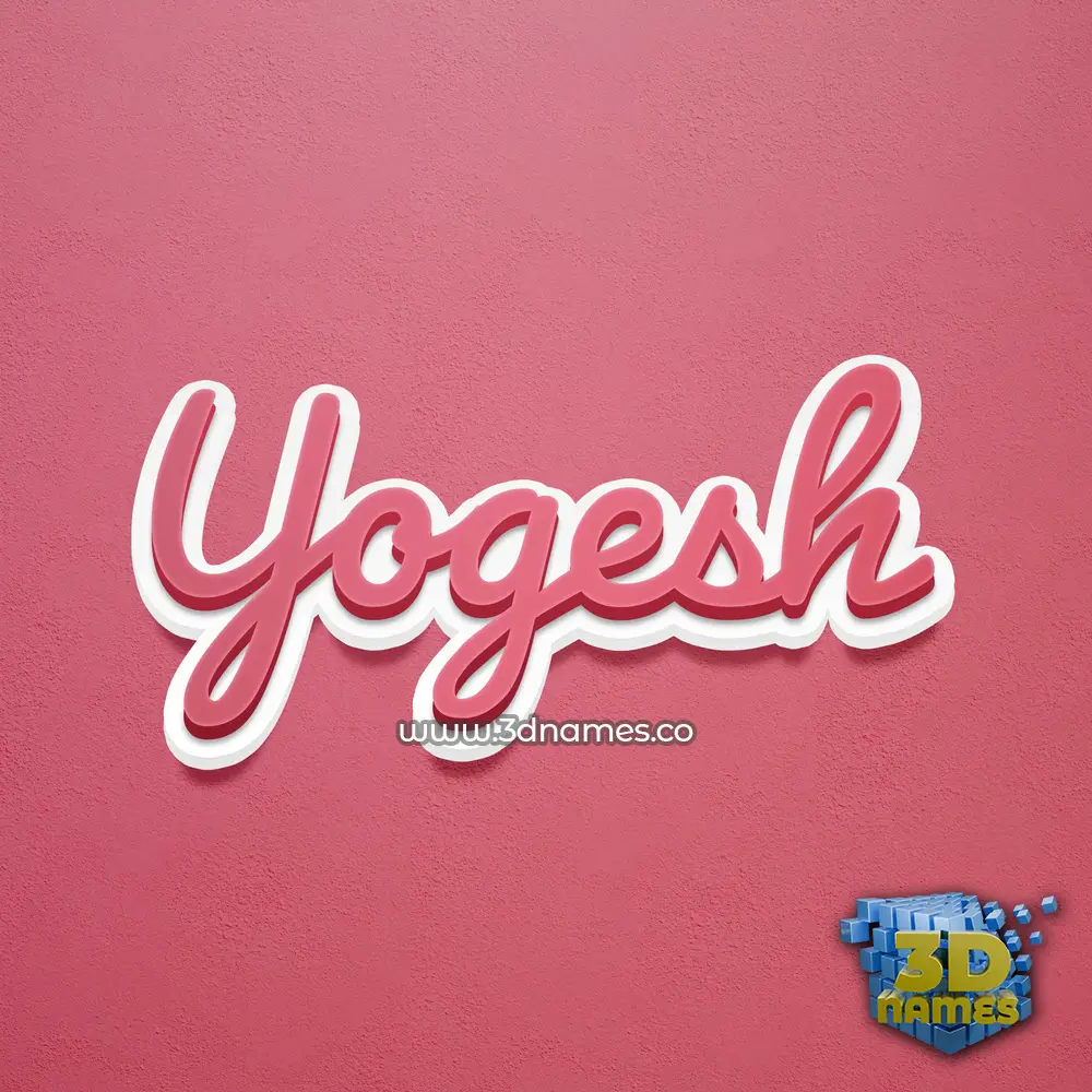 yogesh in Red Scribble style - 3D name wallpaper