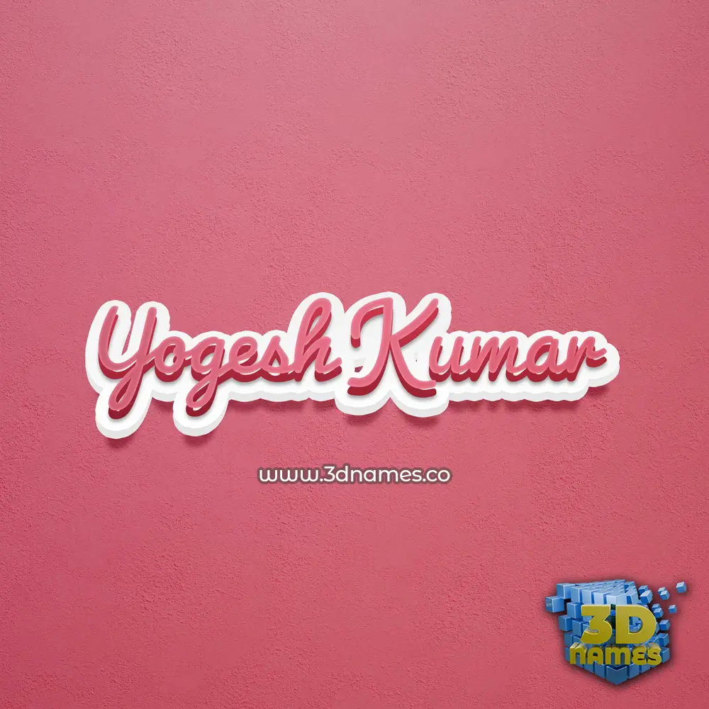 yogesh kumar in Red Scribble style - 3D name wallpaper