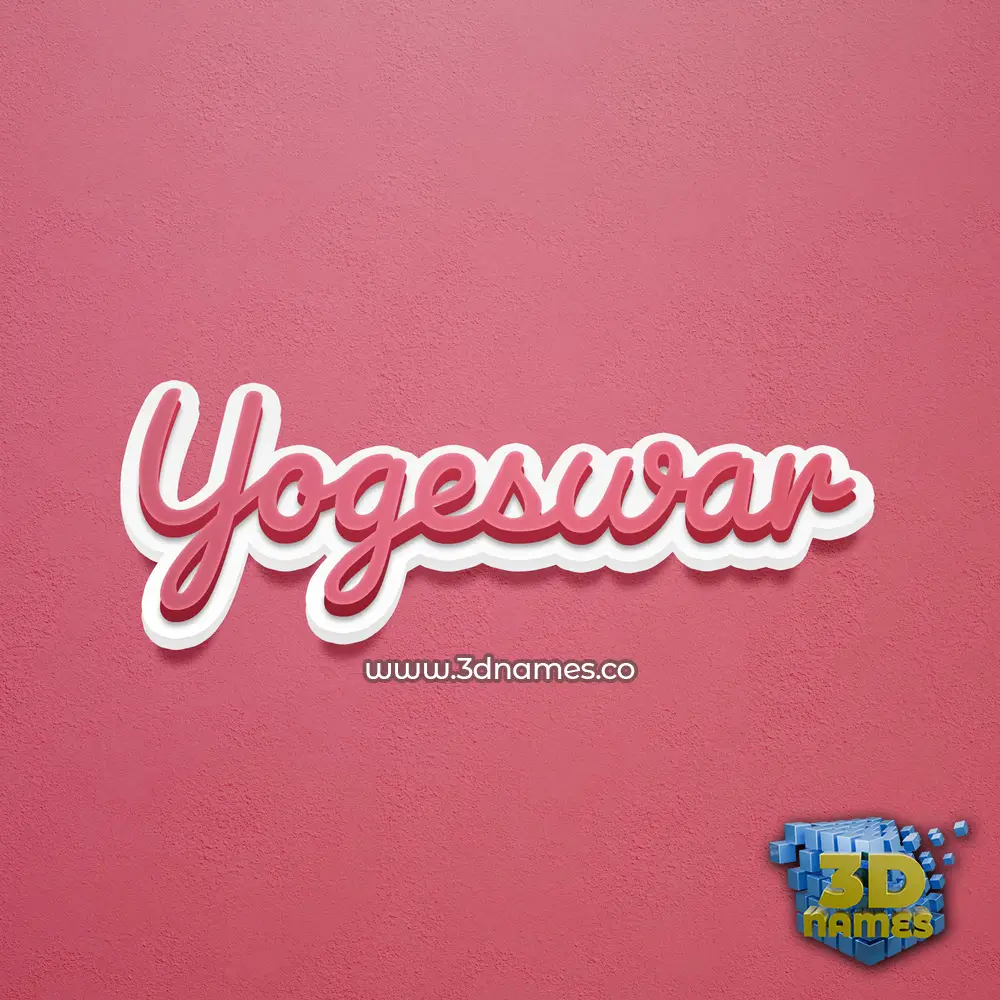 yogeswar in Red Scribble style - 3D name wallpaper