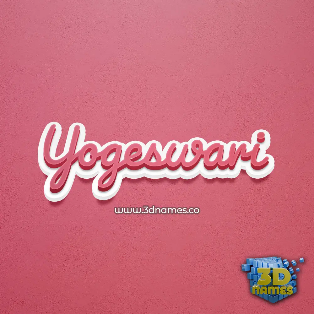 yogeswari in Red Scribble style - 3D name wallpaper
