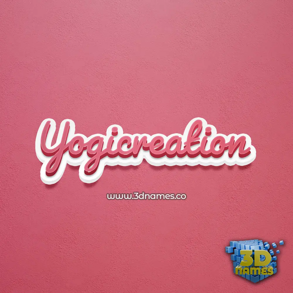 yogicreation in Red Scribble style - 3D name wallpaper