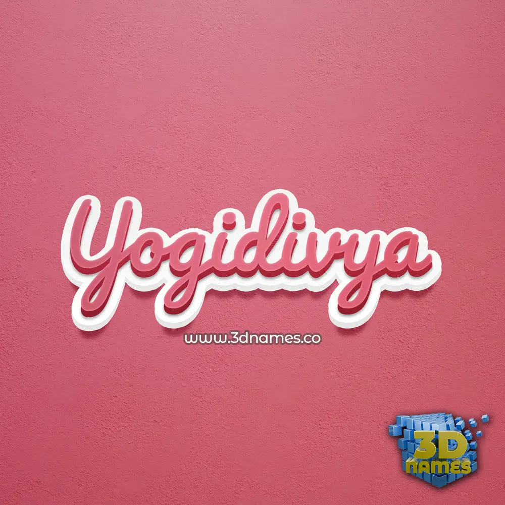 yogidivya in Red Scribble style - 3D name wallpaper