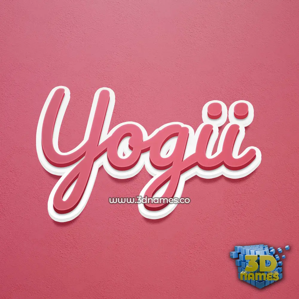 yogii in Red Scribble style - 3D name wallpaper