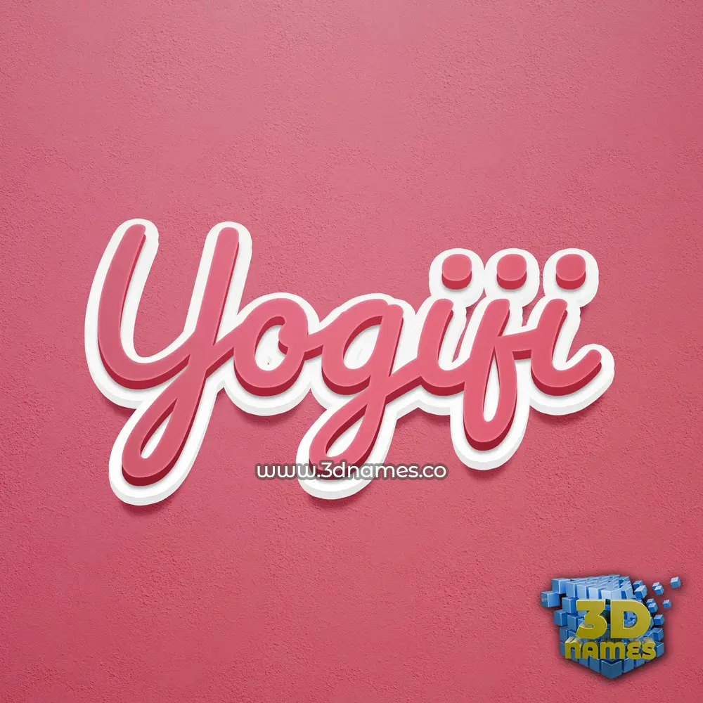 yogiji in Red Scribble style - 3D name wallpaper