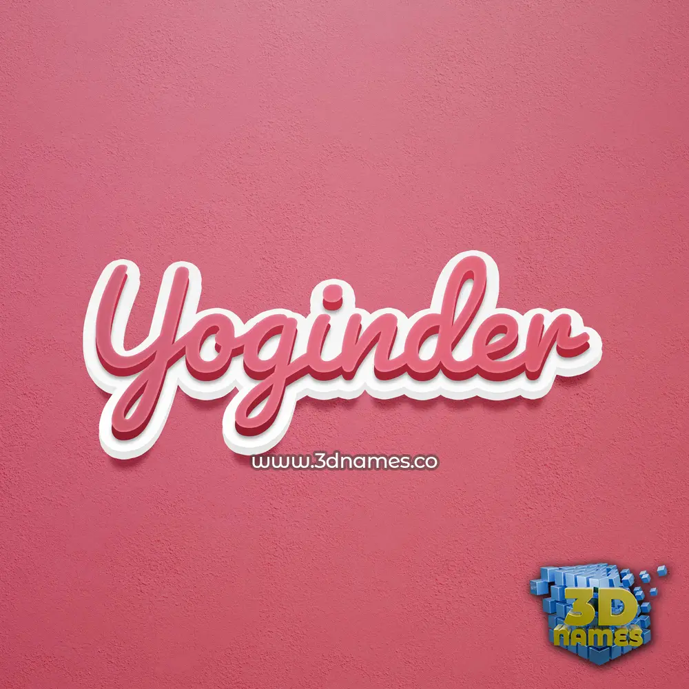 yoginder in Red Scribble style - 3D name wallpaper