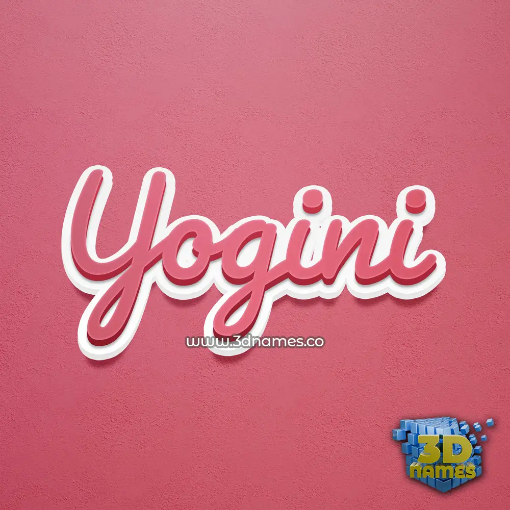 yogini in Red Scribble style - 3D name wallpaper