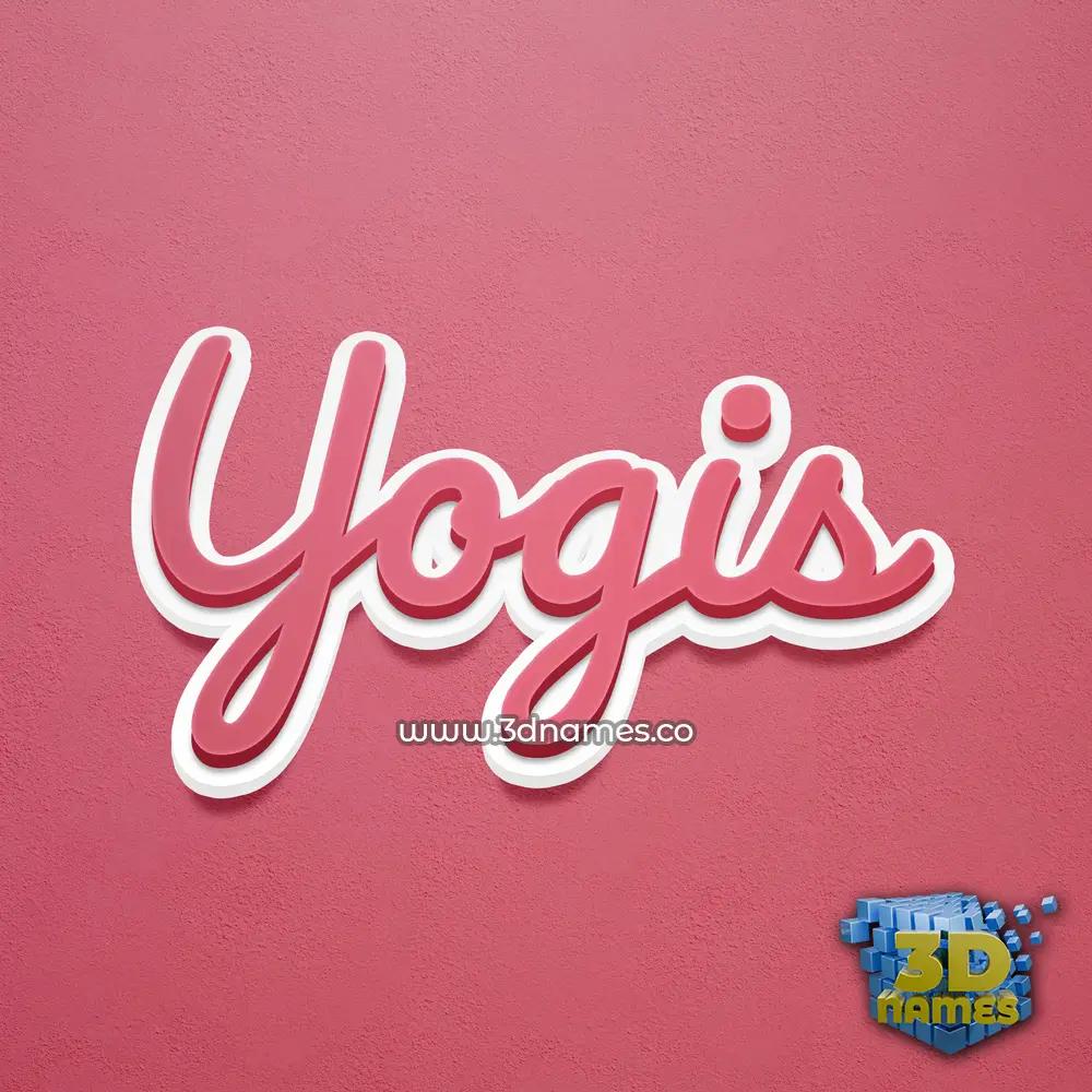 yogis in Red Scribble style - 3D name wallpaper