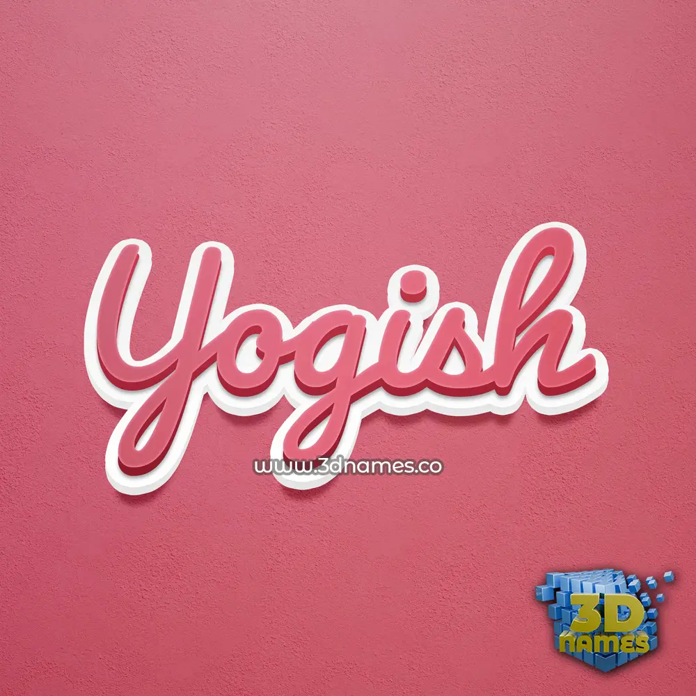 yogish in Red Scribble style - 3D name wallpaper