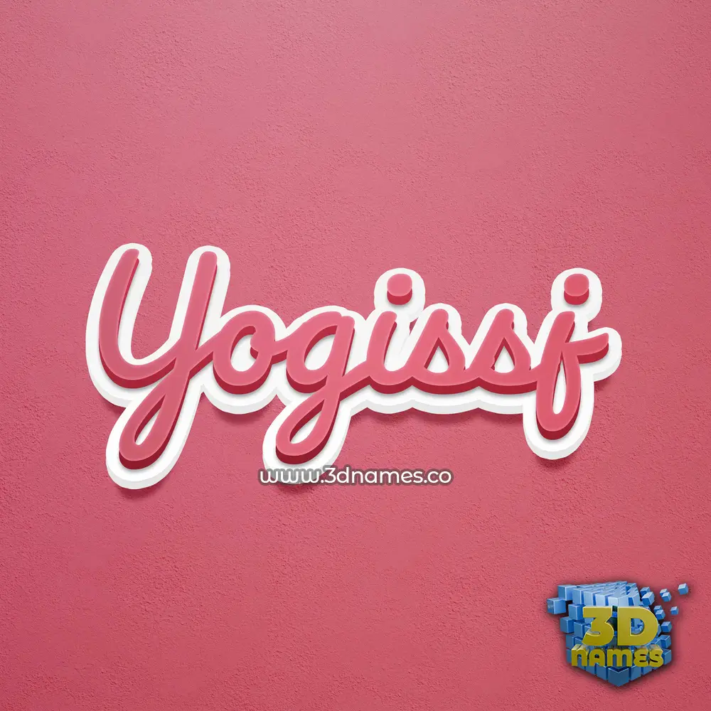 yogissj in Red Scribble style - 3D name wallpaper