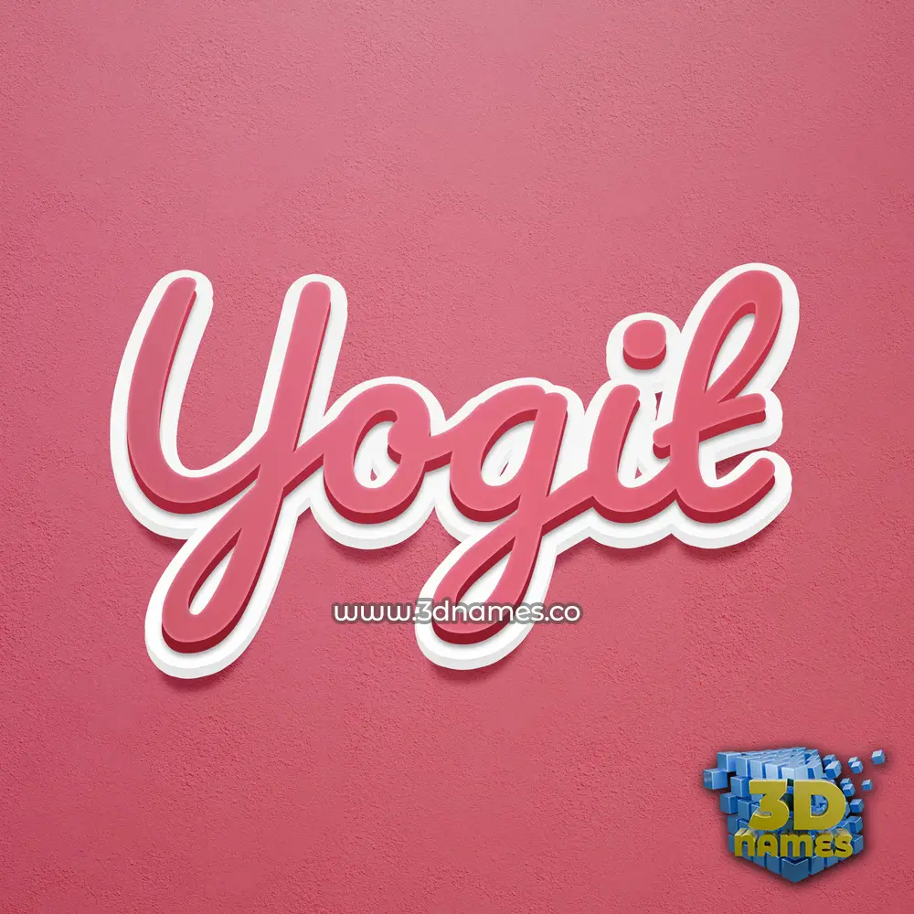 yogit in Red Scribble style - 3D name wallpaper