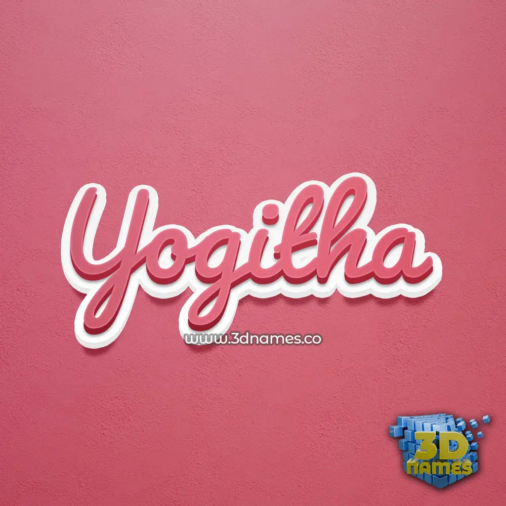 yogitha in Red Scribble style - 3D name wallpaper