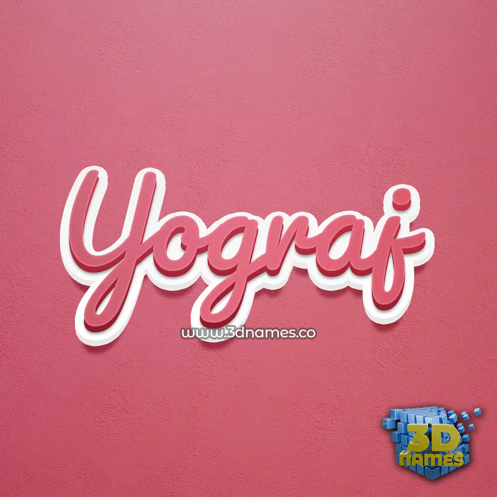 yograj in Red Scribble style - 3D name wallpaper