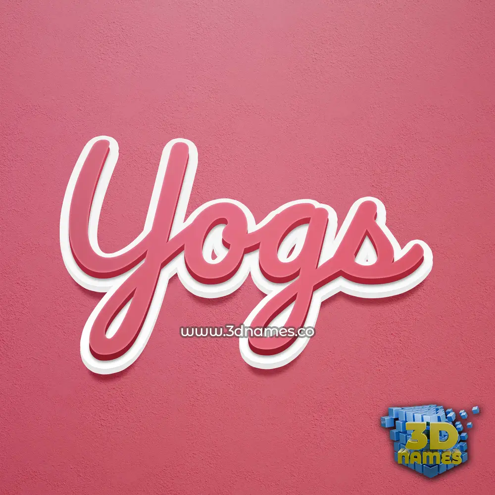 yogs in Red Scribble style - 3D name wallpaper