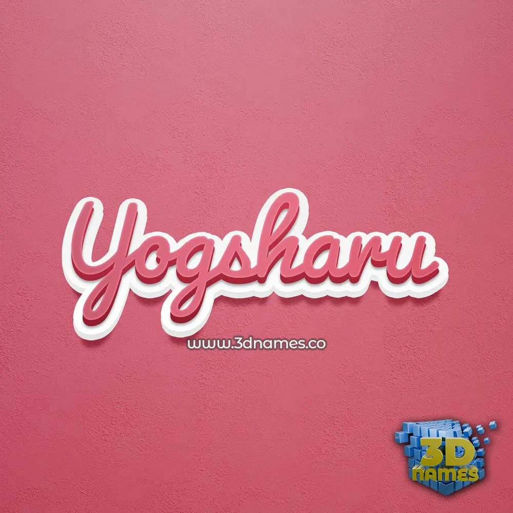 yogsharu in Red Scribble style - 3D name wallpaper