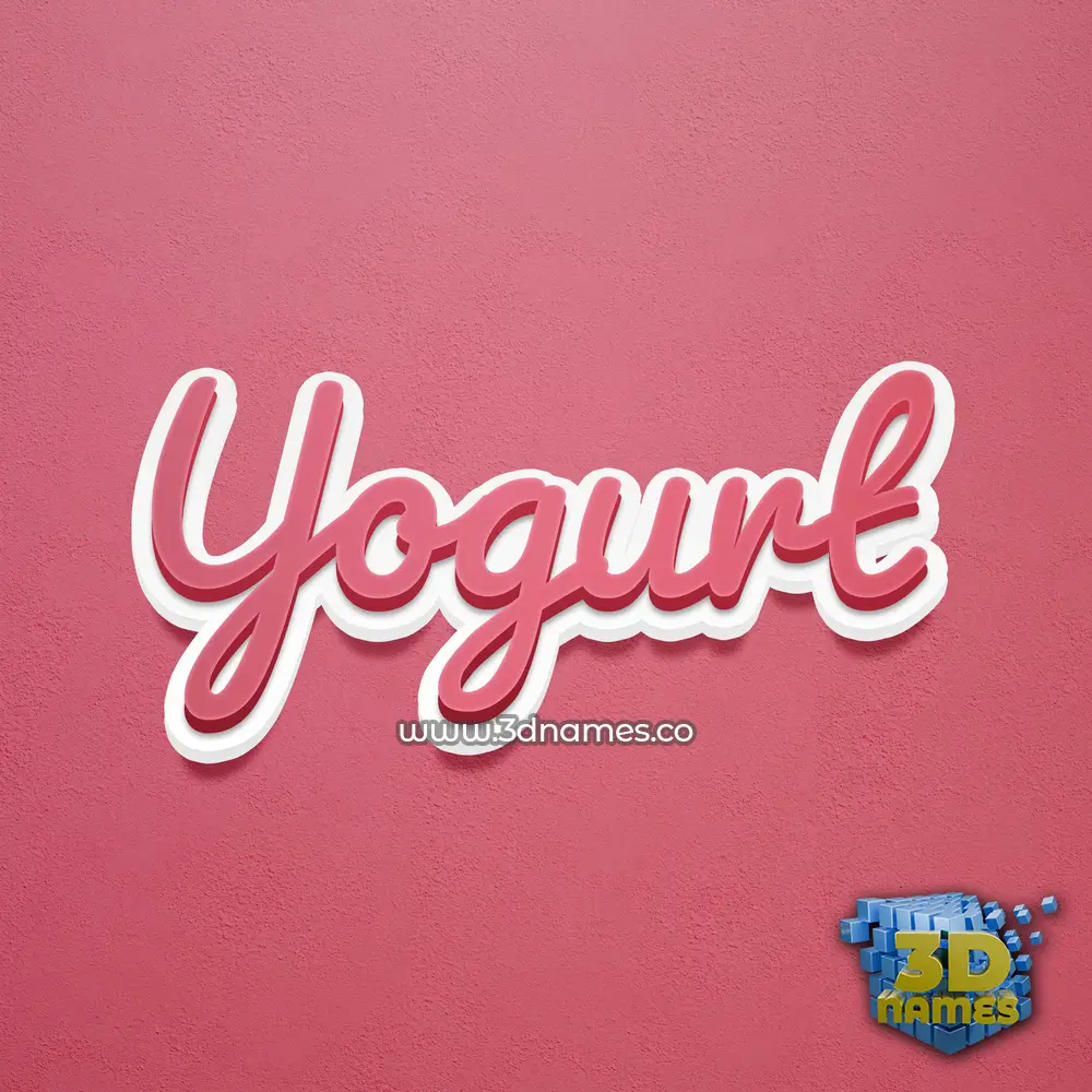 yogurt in Red Scribble style - 3D name wallpaper