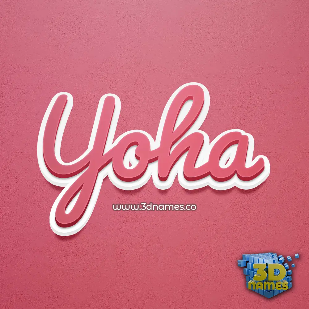 yoha in Red Scribble style - 3D name wallpaper