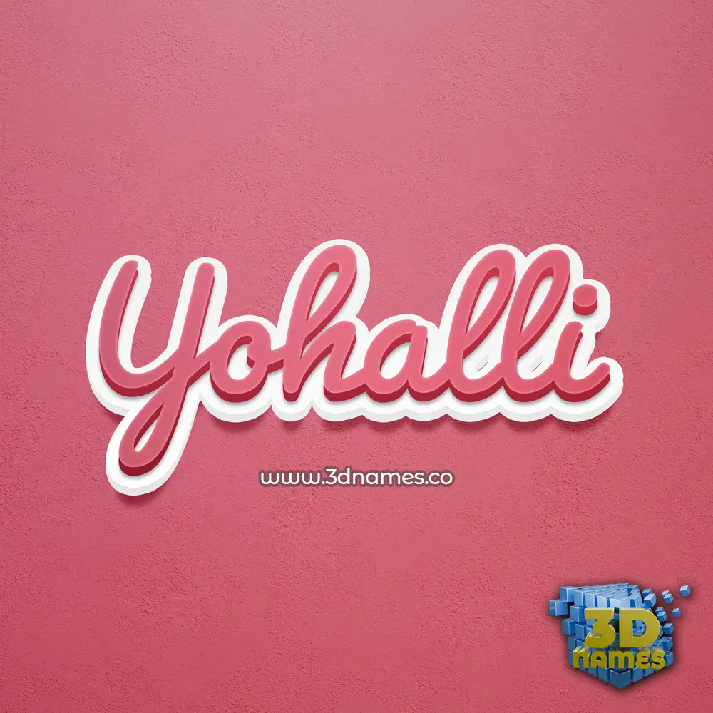 yohalli in Red Scribble style - 3D name wallpaper