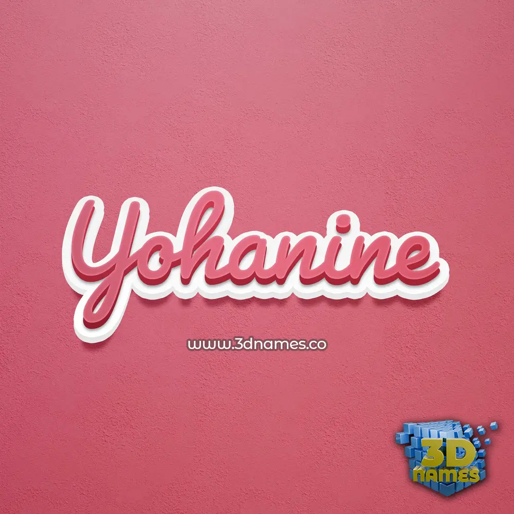 yohanine in Red Scribble style - 3D name wallpaper