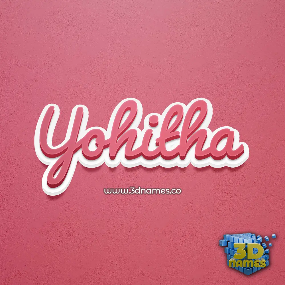 yohitha in Red Scribble style - 3D name wallpaper