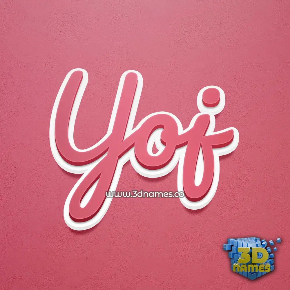 yoj in Red Scribble style - 3D name wallpaper