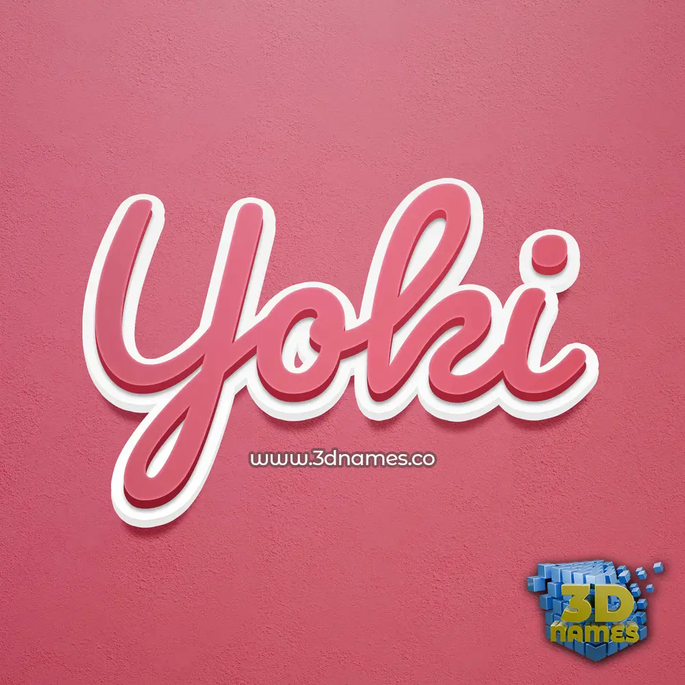 yoki in Red Scribble style - 3D name wallpaper