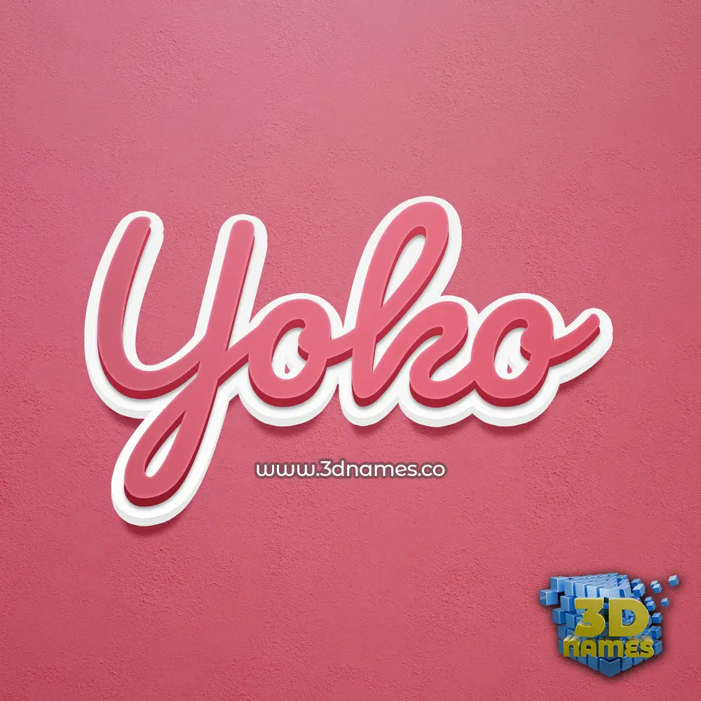 yoko in Red Scribble style - 3D name wallpaper