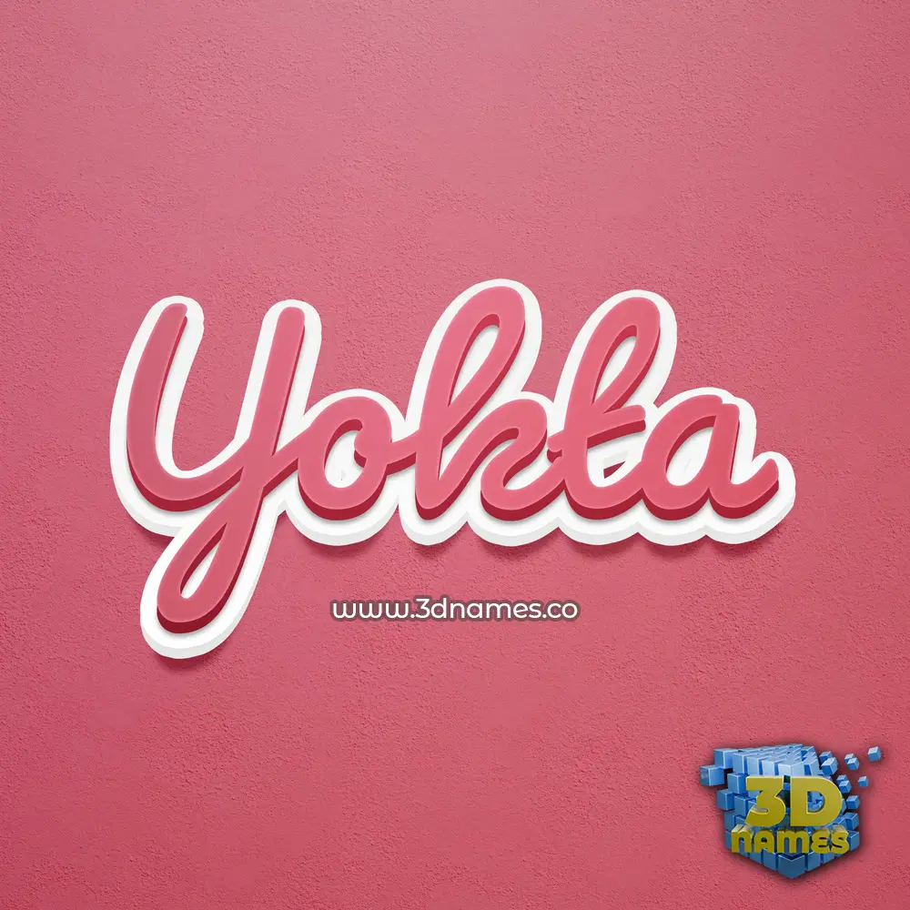 yokta in Red Scribble style - 3D name wallpaper