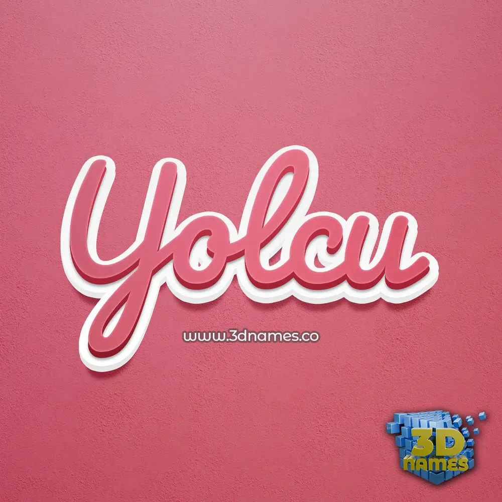 yolcu in Red Scribble style - 3D name wallpaper