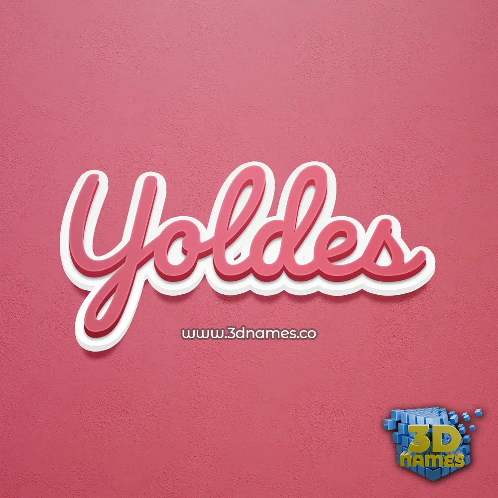 yoldes in Red Scribble style - 3D name wallpaper