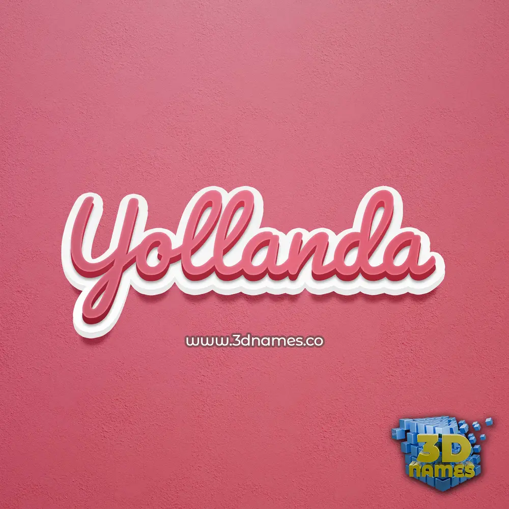 yollanda in Red Scribble style - 3D name wallpaper