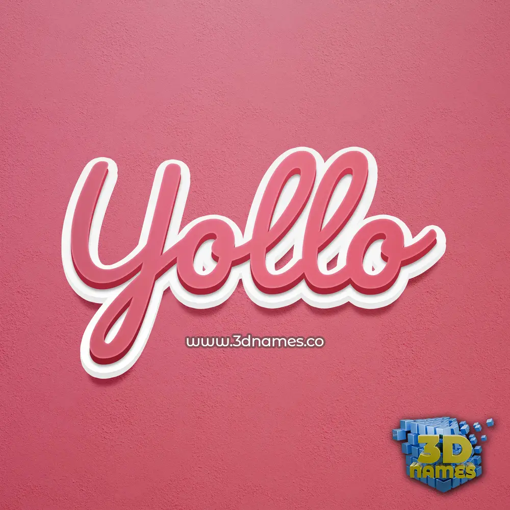 yollo in Red Scribble style - 3D name wallpaper