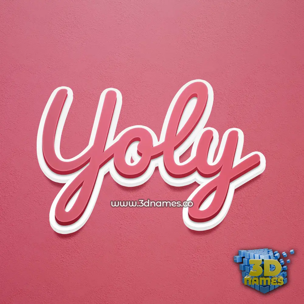 yoly in Red Scribble style - 3D name wallpaper