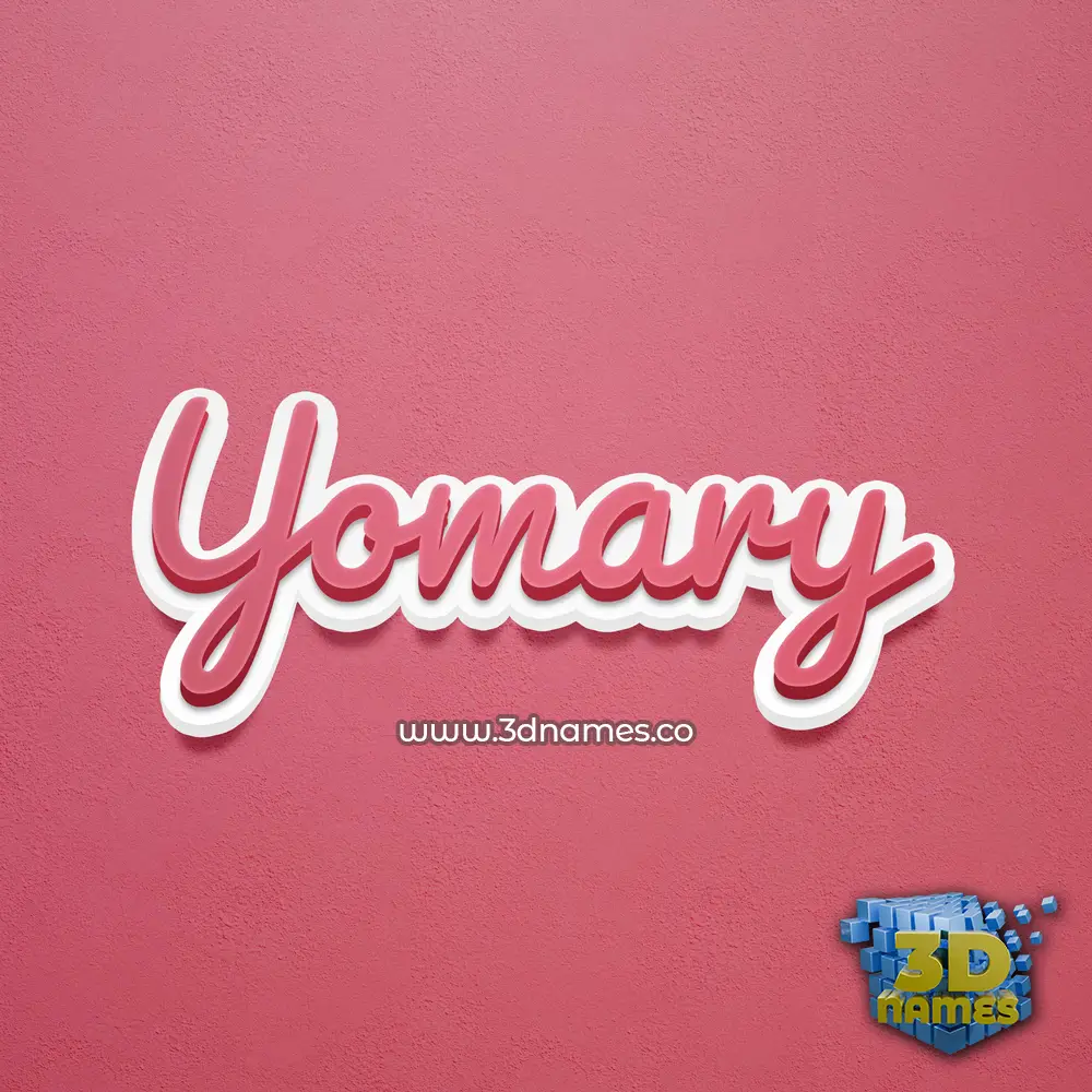 yomary in Red Scribble style - 3D name wallpaper