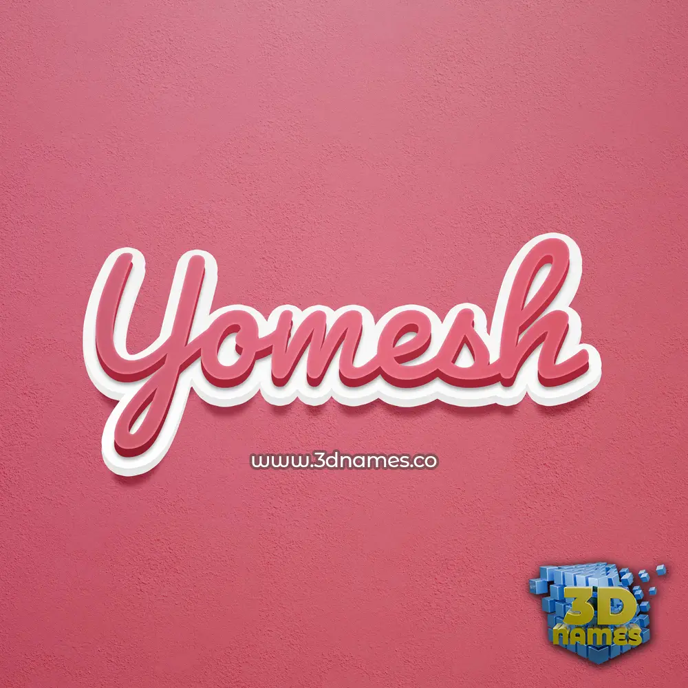 yomesh in Red Scribble style - 3D name wallpaper