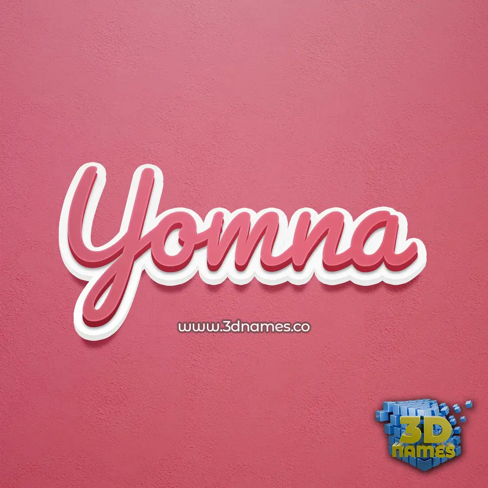 yomna in Red Scribble style - 3D name wallpaper