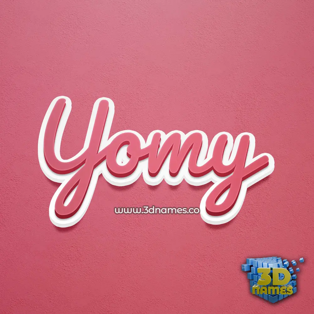 yomy in Red Scribble style - 3D name wallpaper