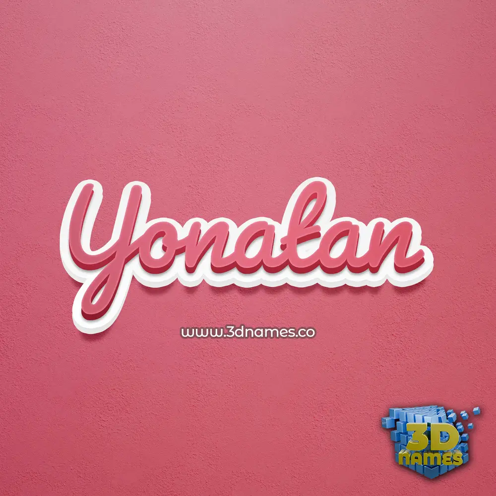 yonatan in Red Scribble style - 3D name wallpaper