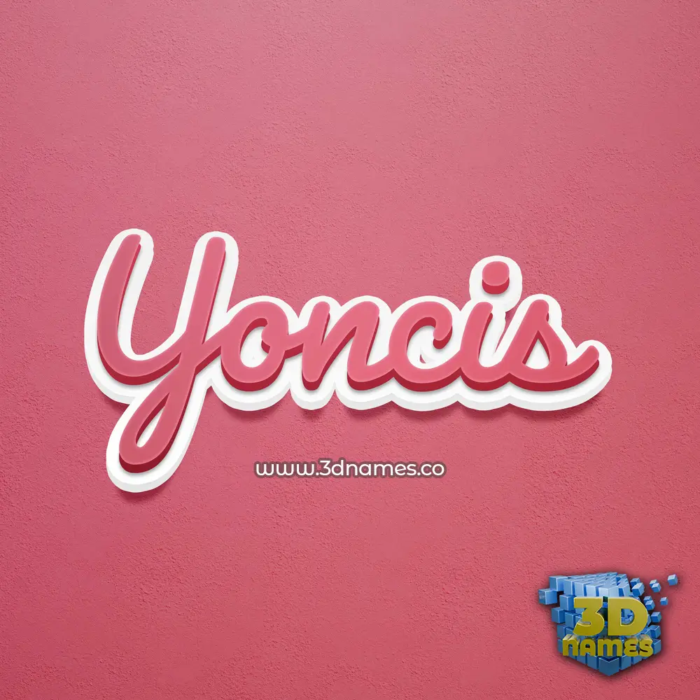 yoncis in Red Scribble style - 3D name wallpaper