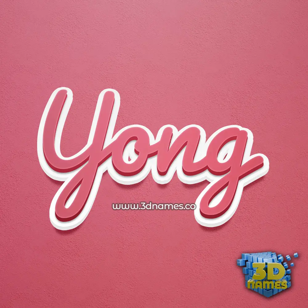 yong in Red Scribble style - 3D name wallpaper