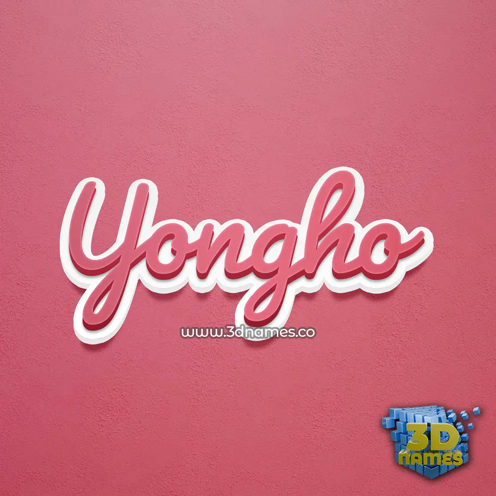 yongho in Red Scribble style - 3D name wallpaper