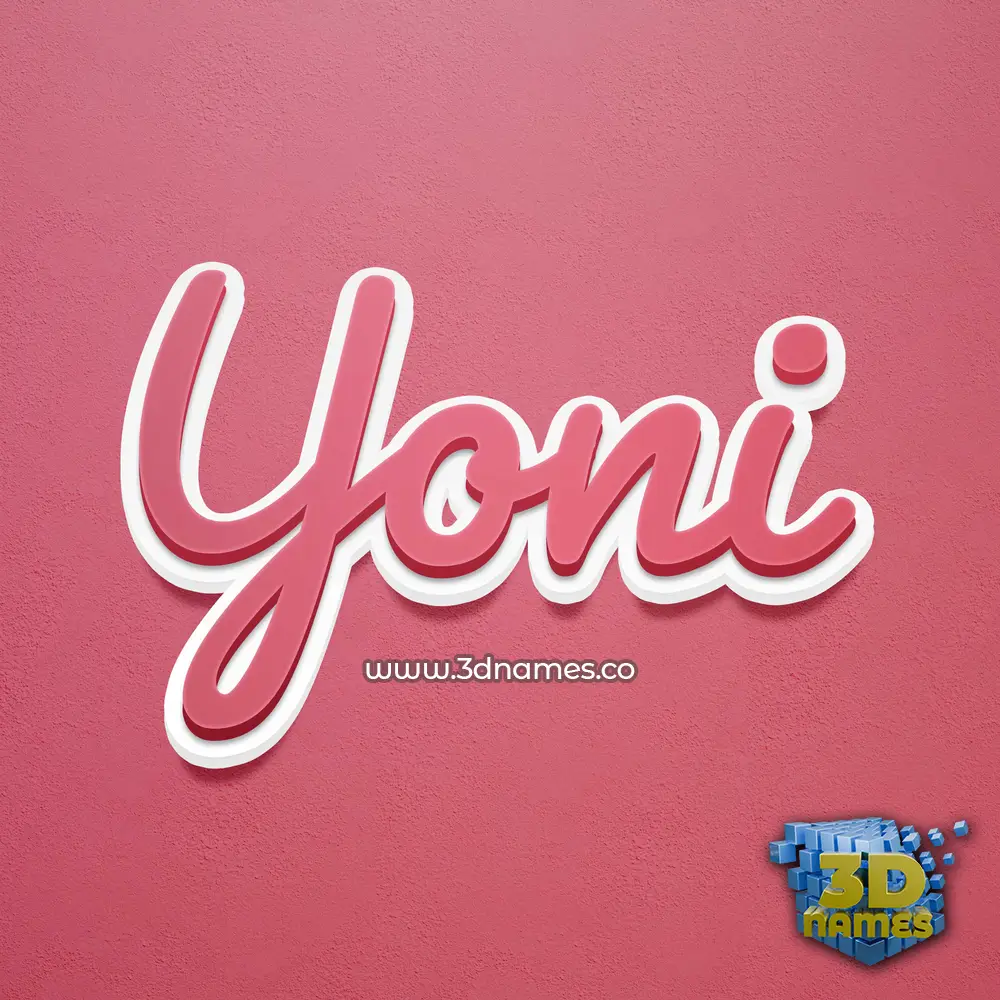 yoni in Red Scribble style - 3D name wallpaper