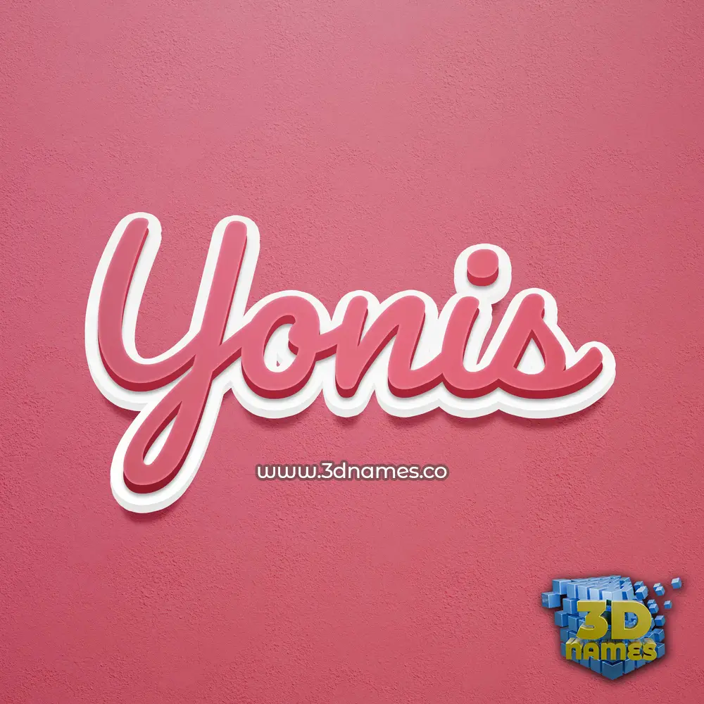 yonis in Red Scribble style - 3D name wallpaper