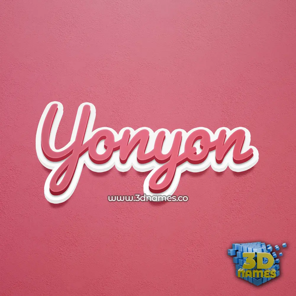 yonyon in Red Scribble style - 3D name wallpaper