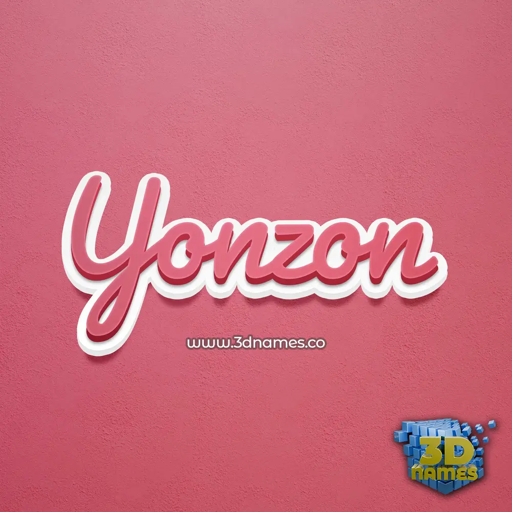 yonzon in Red Scribble style - 3D name wallpaper