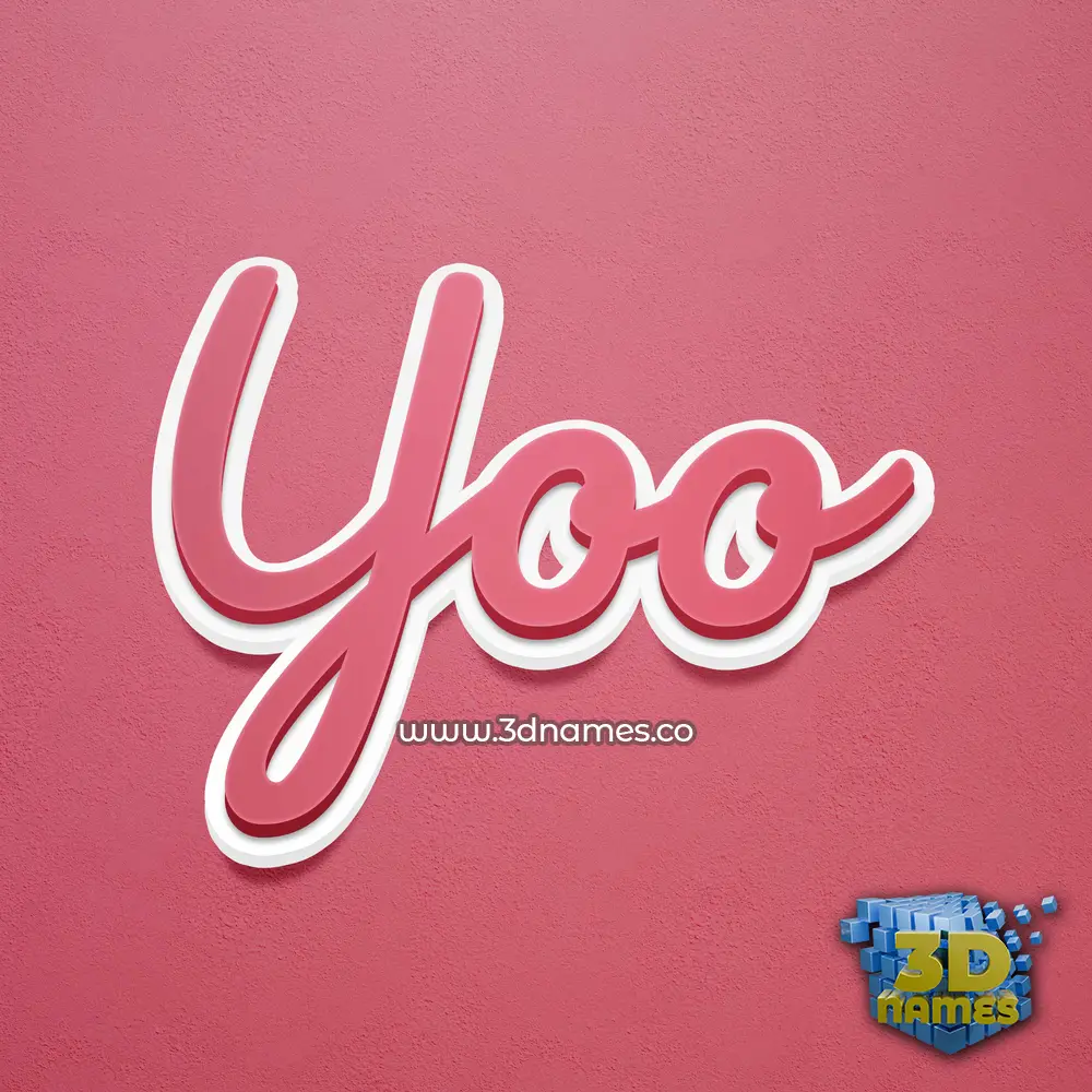 yoo in Red Scribble style - 3D name wallpaper