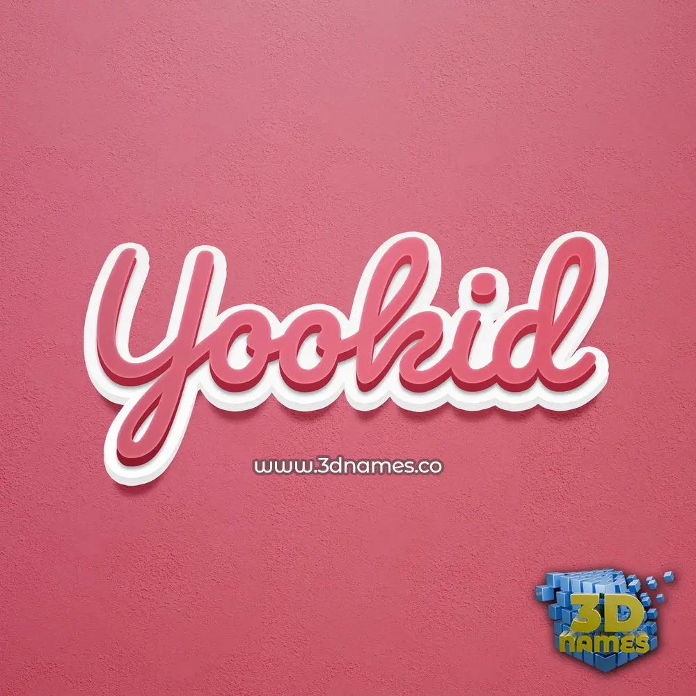 yookid in Red Scribble style - 3D name wallpaper