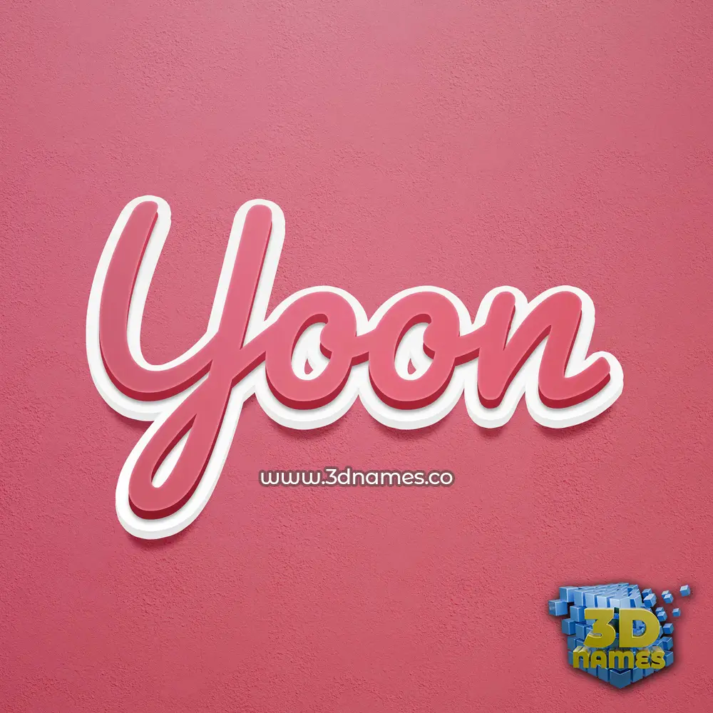 yoon in Red Scribble style - 3D name wallpaper