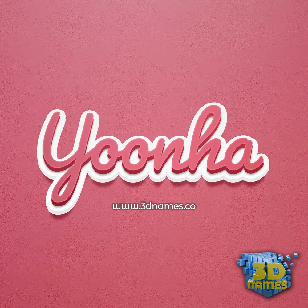 yoonha in Red Scribble style - 3D name wallpaper