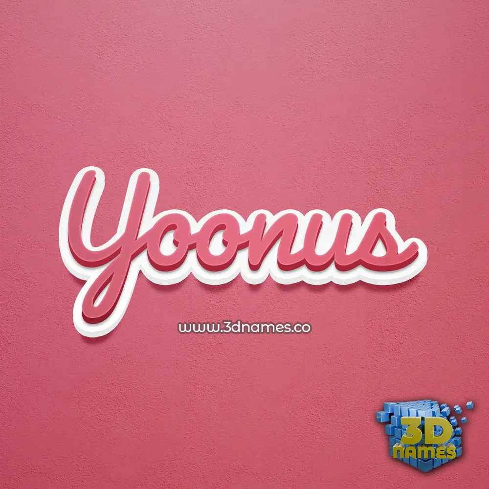 yoonus in Red Scribble style - 3D name wallpaper